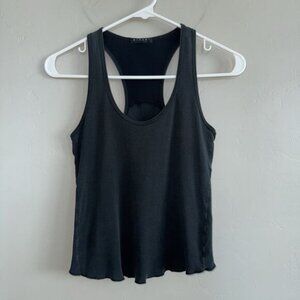 Sisley Woman’s Black Racer Back Tank Top Size S Made In Italy 100% Cotton